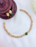 Premium matte finish floral pattern necklace beautifully crafted with AD stones