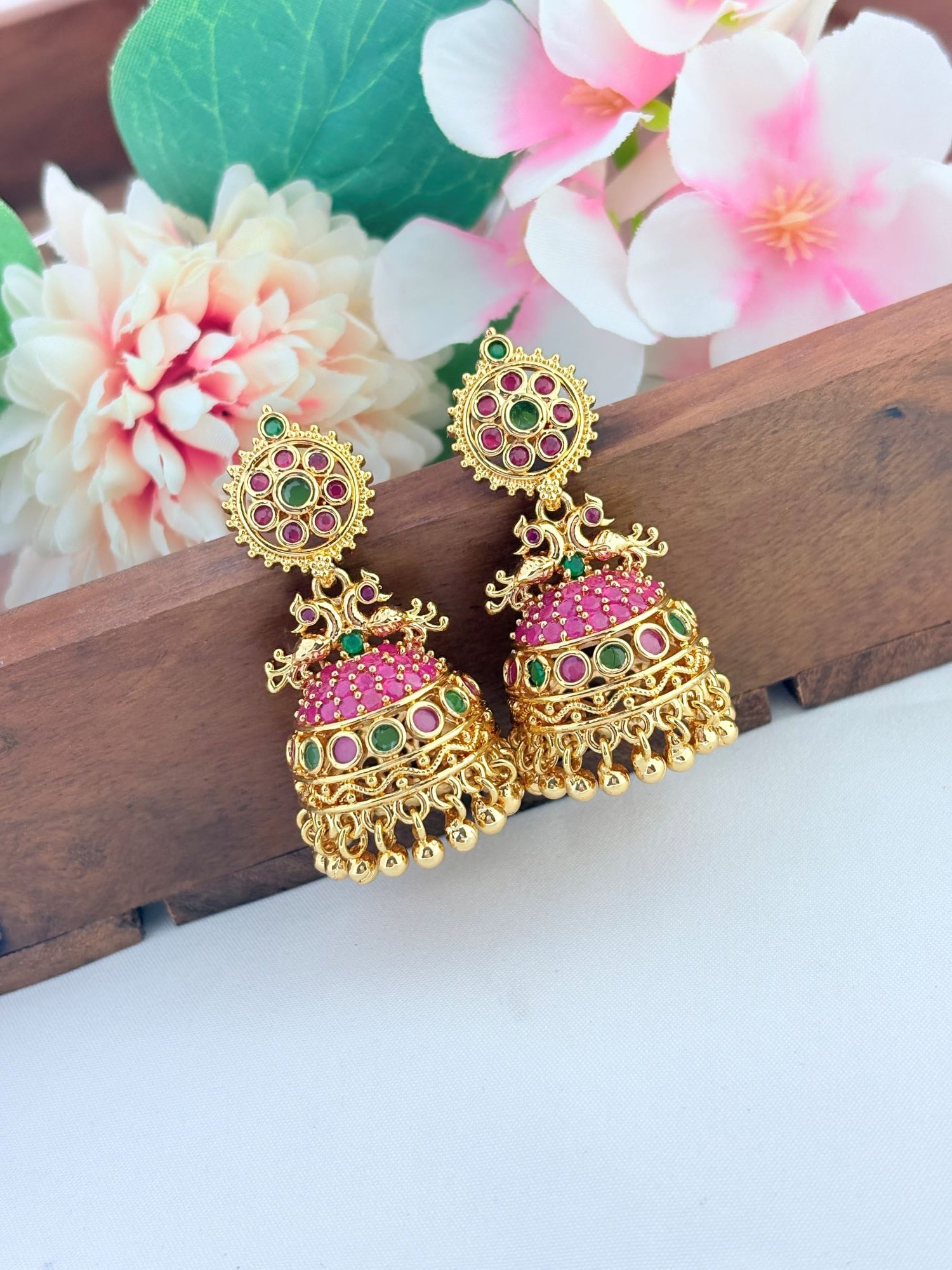 A perfect blend of tradition and elegance - Premium micro gold polish jhumka