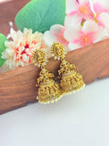 Traditional Lakshmi jhumka crafted with a premium matte finish