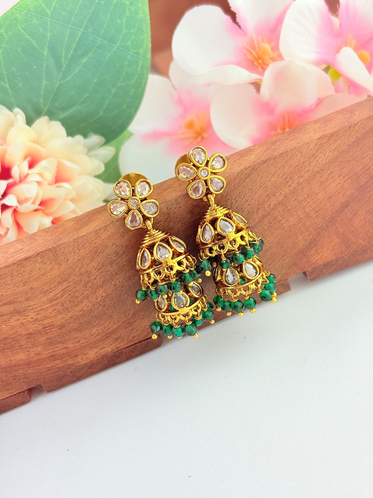 Matte finish Layered jhumka designed for festive elegance