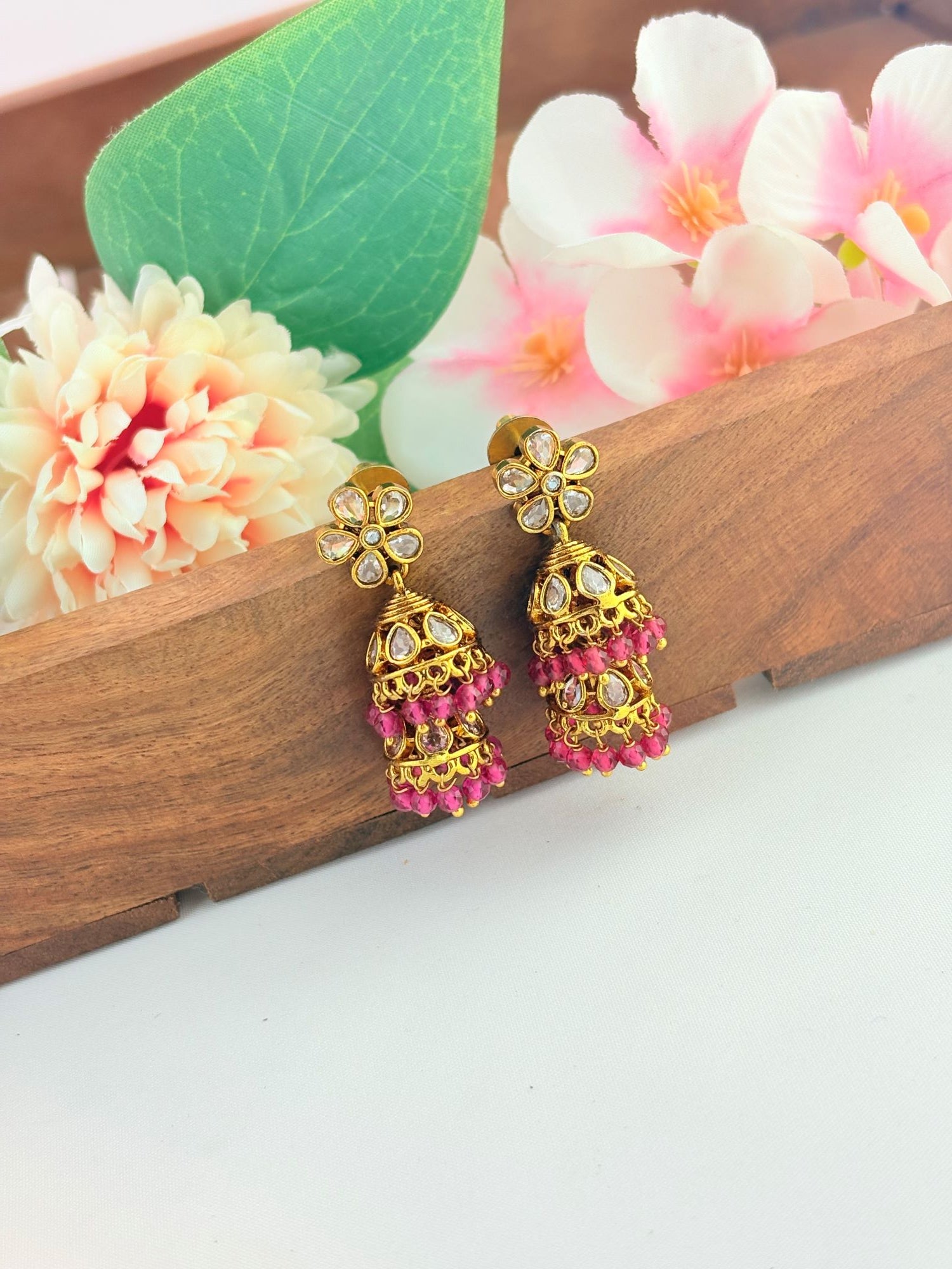 Matte finish Layered jhumka designed for festive elegance