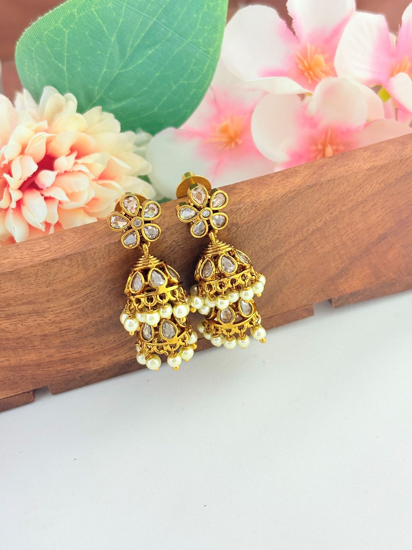 Matte finish Layered jhumka designed for festive elegance