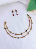 Premium matte finish jewellery designed with elegant craftsmanship adorned with AD stones - Multicolor