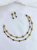 Premium matte finish jewellery designed with elegant craftsmanship adorned with AD stones - Purple