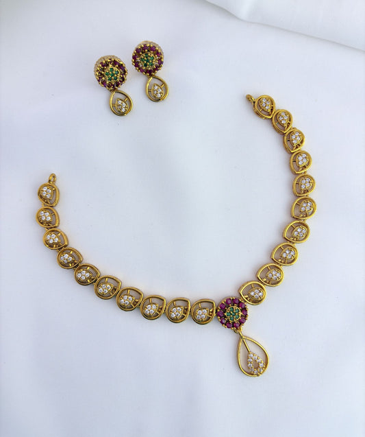 Premium neckset featuring a beautifully designed necklace paired with matching earrings