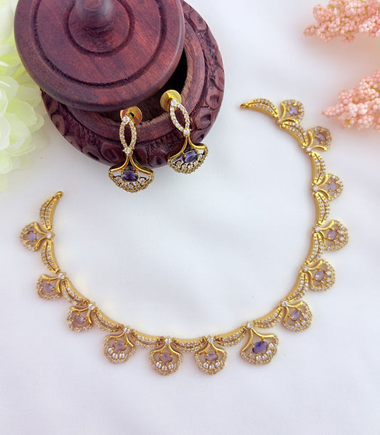 Style in modern elegance - Premium matte finish neckset with matching earrings