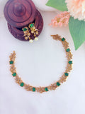 Elegant premium matte finish AD stone neckset with matching earrings