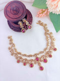A perfect blend of elegance and tradition - Premium matte finish CZ neckset with matching earrings