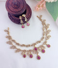 A perfect blend of elegance and tradition - Premium matte finish CZ neckset with matching earrings