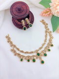 A perfect blend of elegance and tradition - Premium matte finish CZ neckset with matching earrings