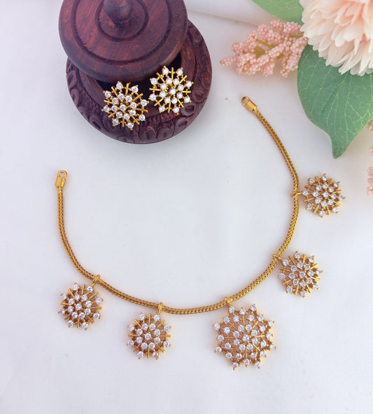 Trendy necklace that blends tradition with elegance - Premium matte finish neckset with matching earrings
