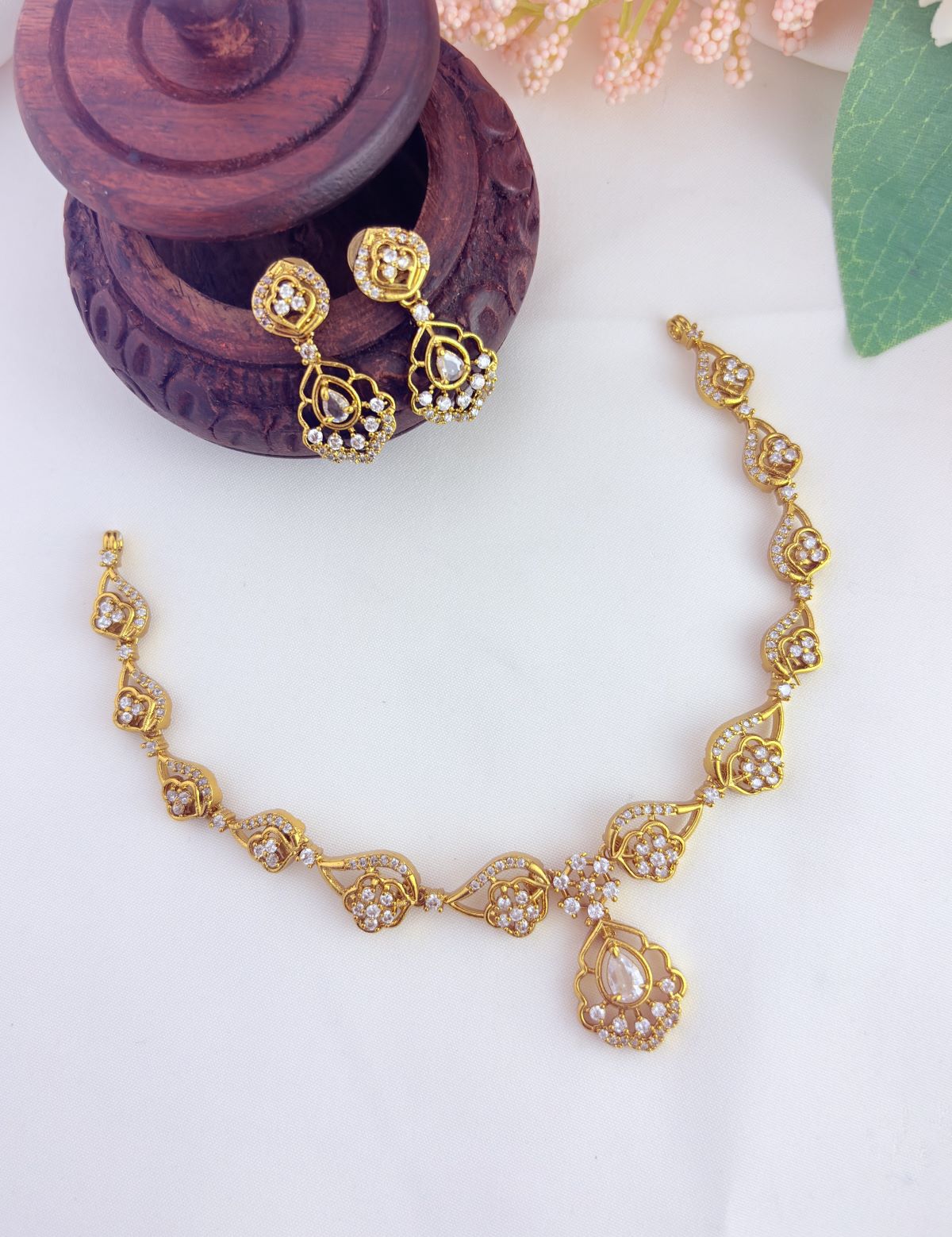 Kids collection  - Premium matte finish AD stone neckset