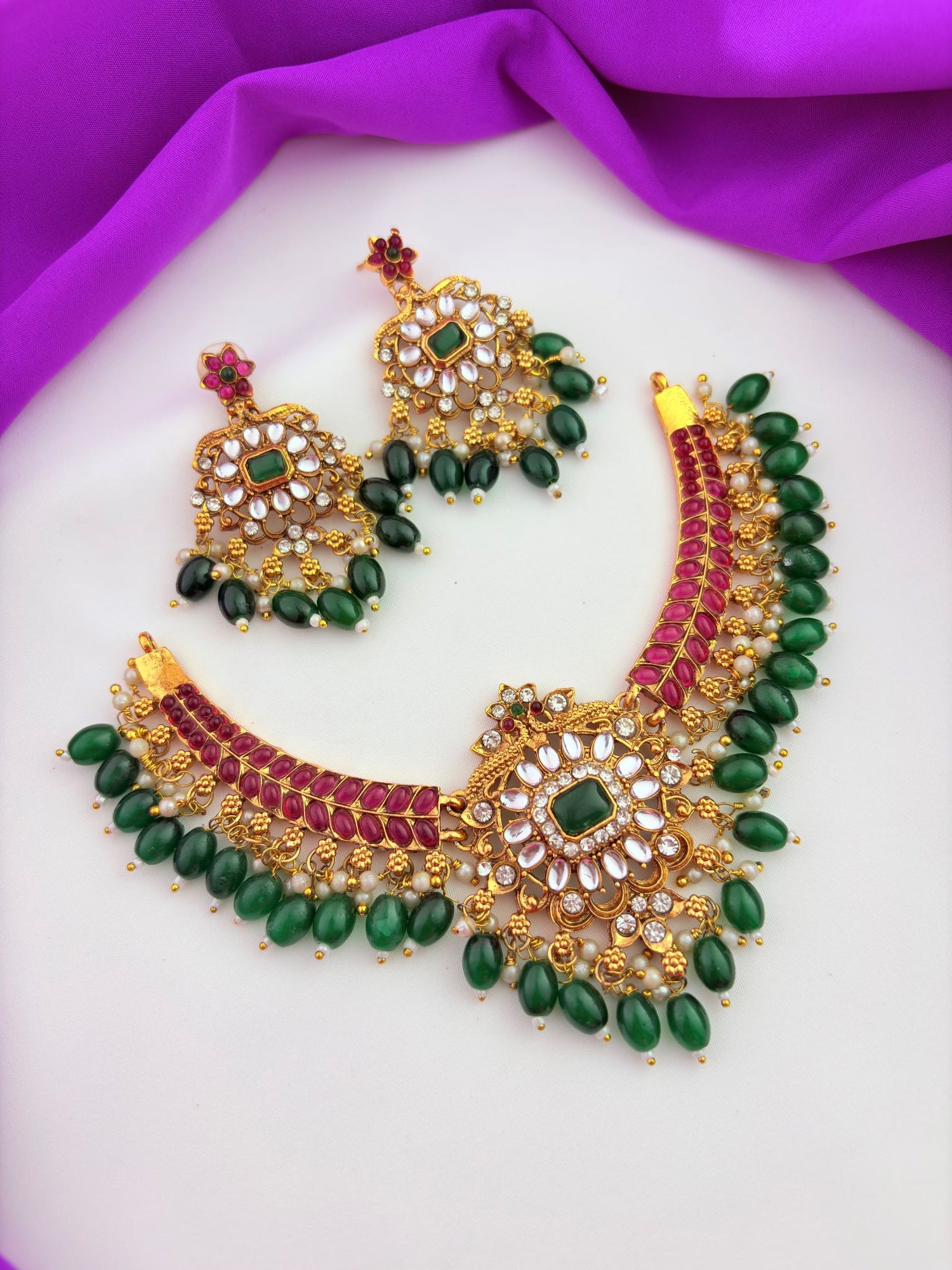 Elegant matte finish set crafted to enhance every ethnic outfit
