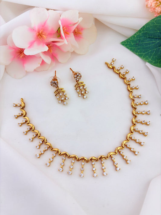 Gorgeous AD neckset with brilliant stonework, perfect for weddings and celebrations.