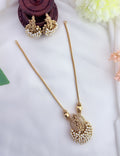 Tradition in modern elegance - krishna pendant set and earrings beautifully adorned with colorfull beads