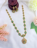 Premium matte finish jothika inspired haram set with matching earrings