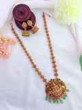 Chettinad collection- Lakshmi pendant haram and matching jhmuka beatuifully adorned with beads and pearls