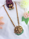 Chettinad collection- Lakshmi pendant haram and matching jhmuka beatuifully adorned with beads and pearls