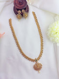 Premium matte finish lakshmi pendant haram beautifully crafted with AD stones