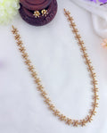 Classic floral pattern AD stone haram and matching earrings in premium matte finish