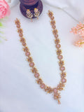 Elegant haram featuring vibrant AD stones, pearls in premium matte finish