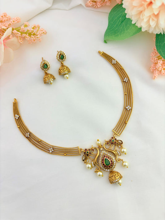Timeless AD hasli pattern neckset crafted with elegant stone detailing