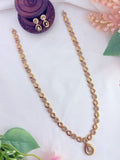 Stylish and elegance adorned with AD stones - Premium matte finish haram with matching earrings