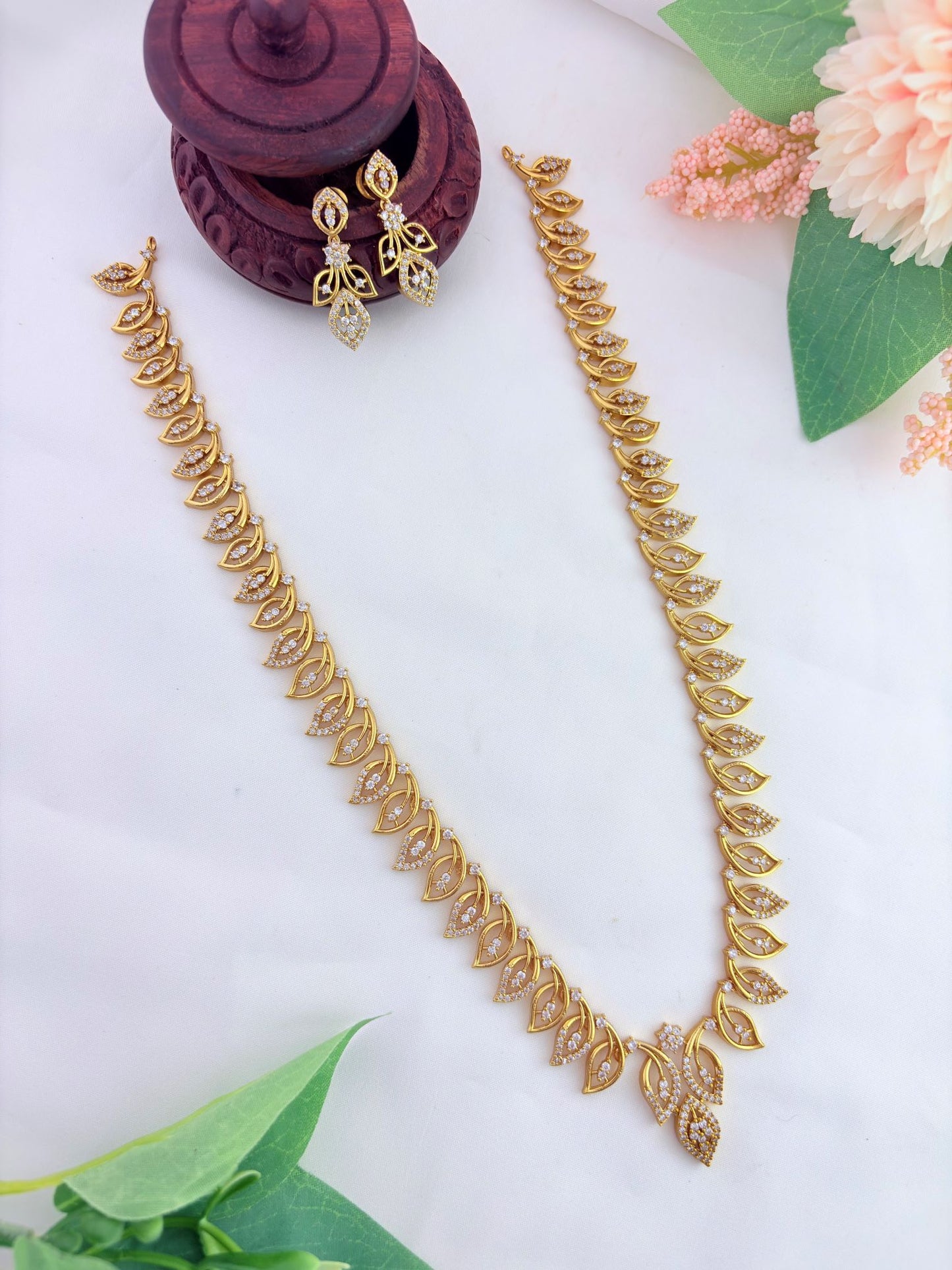 Premium AD stone haram and earrings  with Elegant craftsmanship