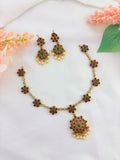 Graceful matte finish neckset that complements ethnic outfits