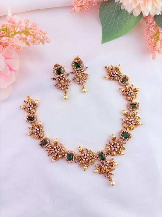 Beautiful AD neckset featuring detailed stonework and an elegant finish