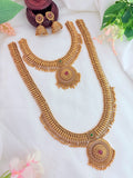 Matte finish non idol combo set and matching jhumka beautifully crafted with golden  beads