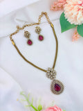 Premium matte AD neckset with matching earrings