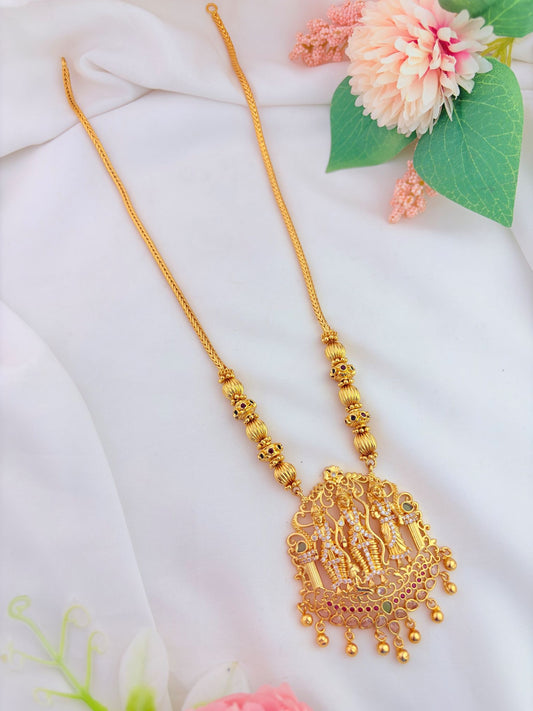 Premium micro gold finish ramparivar pendant haram