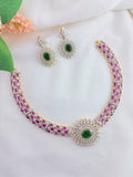 Elegant premium GJ finish neckset with matching earrings