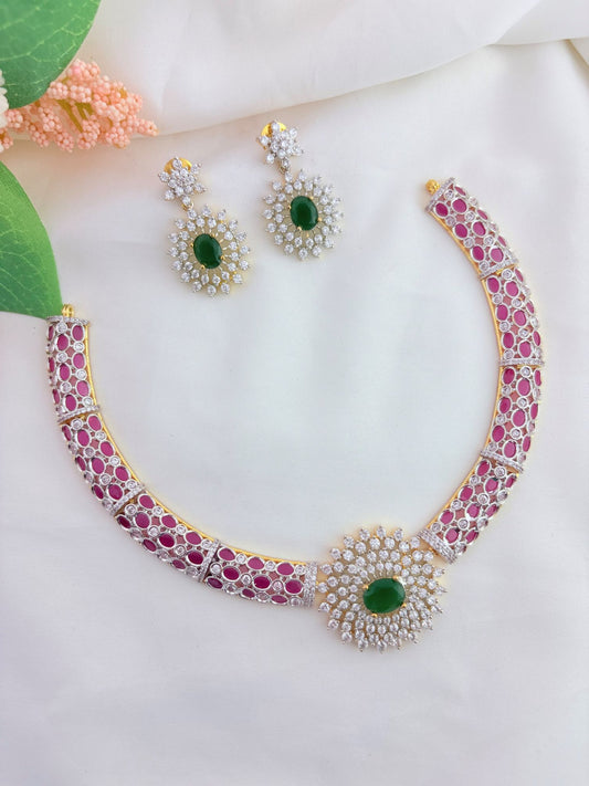Elegant premium GJ finish neckset with matching earrings