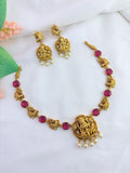 Traditional lakshmi pendant neckset with matching earrings