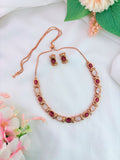 Premium matte finsih AD neckset with matching earrings