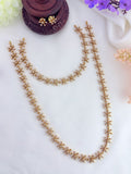 Classic floral pattern AD stone combo and matching earrings in premium matte finish