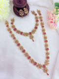 Elegant combo set featuring vibrant AD stones, pearls in premium matte finish