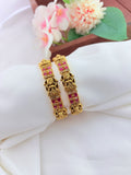 Premium matte finish lakshmi bangles adorned with ruby stones