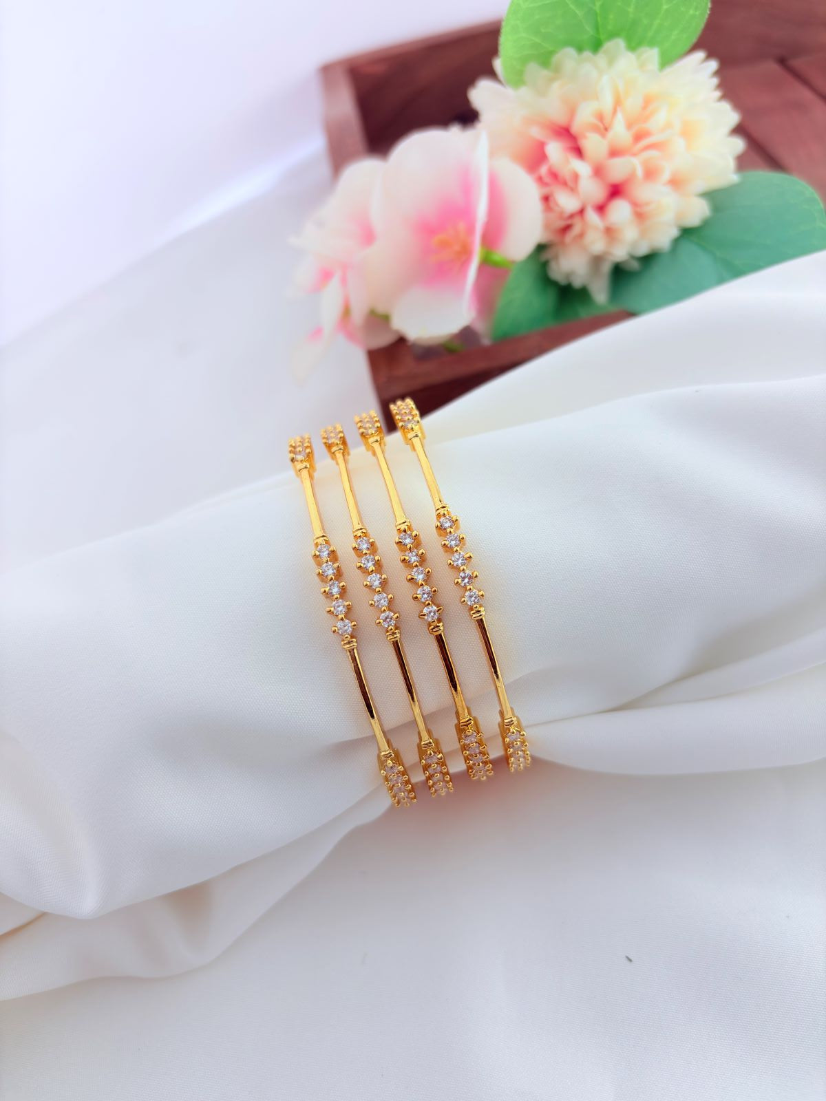 Premium matte finish AD stone bangles