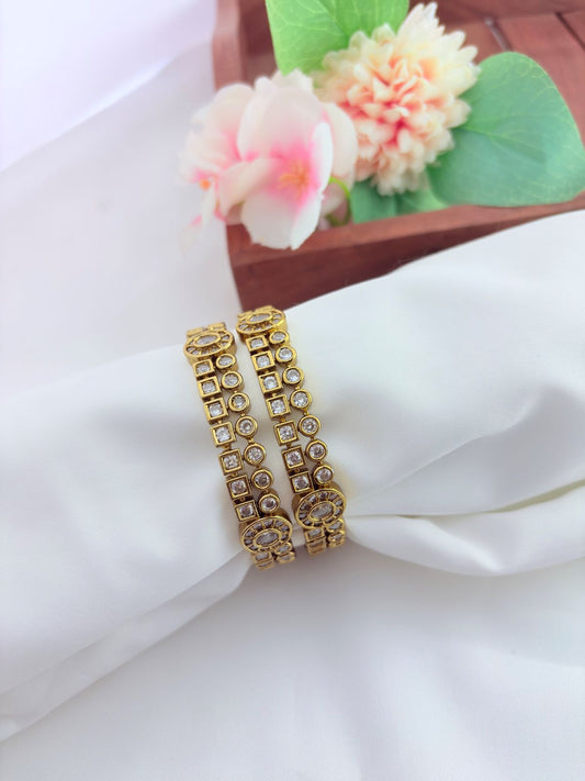Elegant AD stone bangles featuring brilliant craftsmanship for a luxurious ethnic look