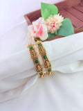 Beautifully crafted matte finish lakshmi bangles adorned with traditional detailing