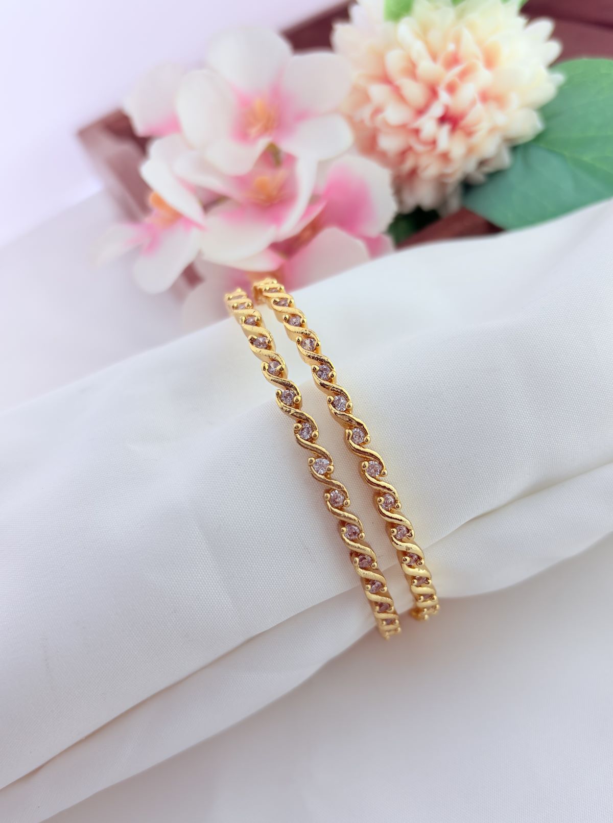 Classic AD stone bangles adorned with premium quality stones for unmatched brilliance