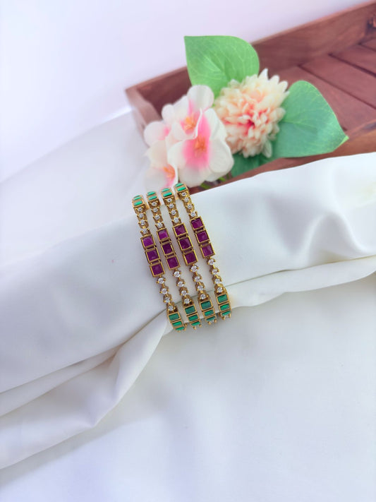 Premium AD stone bangles crafted with sparkling stones, offering a perfect blend of elegance and tradition
