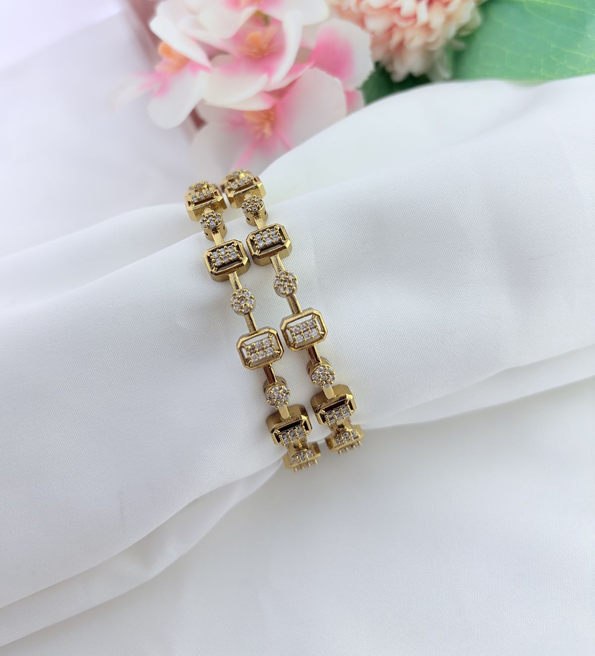 Beautifully crafted AD stone bangles featuring timeless elegance and exceptional craftsmanship