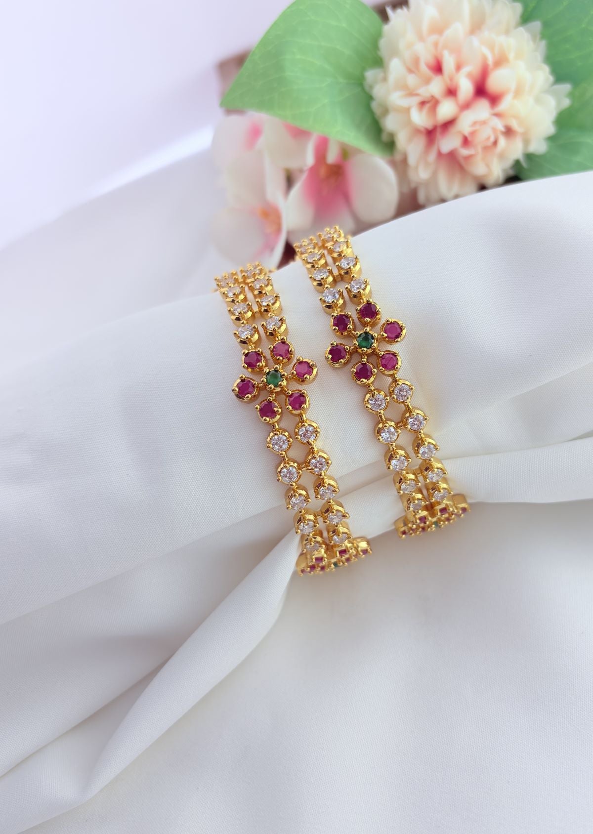 Sparkling AD stone bangles crafted for a refined,luxurious and timeless appea