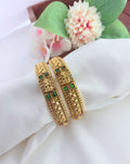 Temple inspired matte finish lakshmi bangles crafted wtih fine detailing