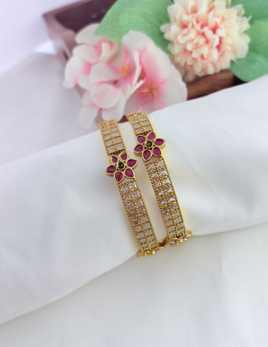 Elegant AD stone bangles featuring brilliant craftmanship for a luxurious ethnic look
