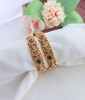 Lakshmi bangles in matte detailing, making them a perfect addition to your temple jewellery collection